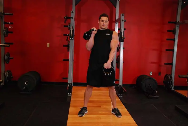 Alternating Hang Clean — finish position