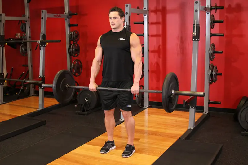 Barbell Deadlift — finish position
