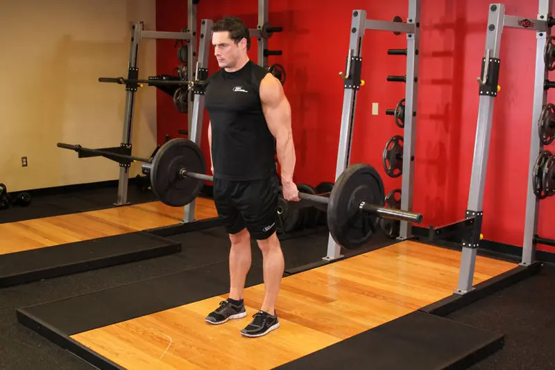 Barbell Hack Squat — finish position