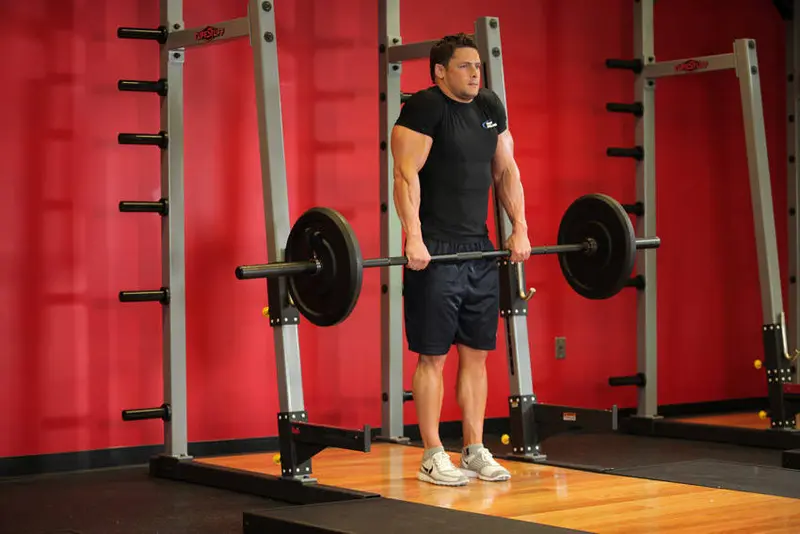 Barbell Shrug — finish position