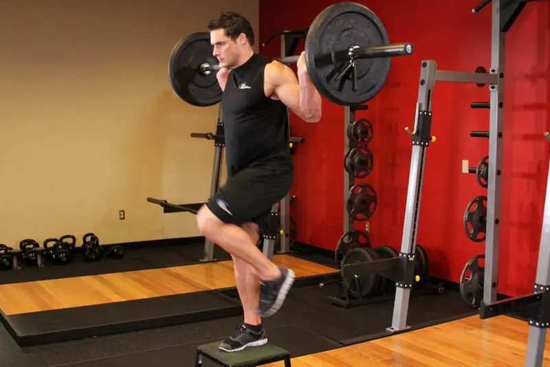 Barbell Step Ups — finish position