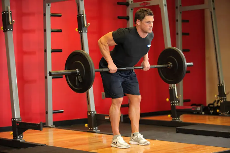 Bent Over Barbell Row — finish position