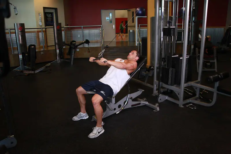 Cable Incline Pushdown — finish position