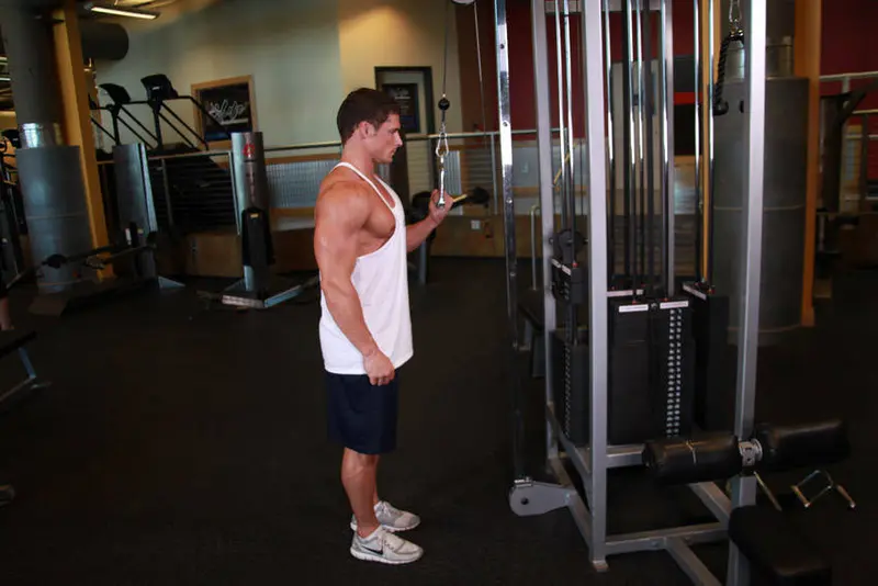 Cable One Arm Tricep Extension — finish position