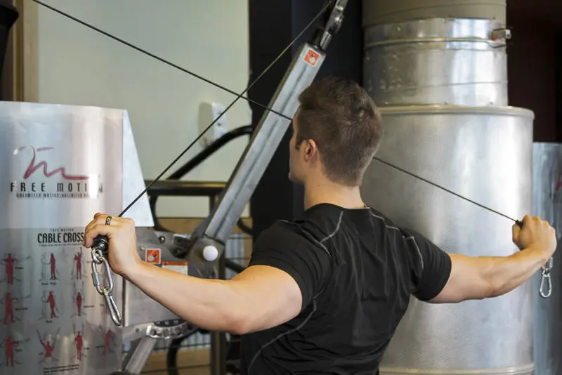 Cable Rear Delt Fly — finish position