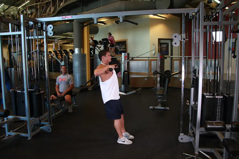 Cable Rope Rear-Delt Rows — finish position