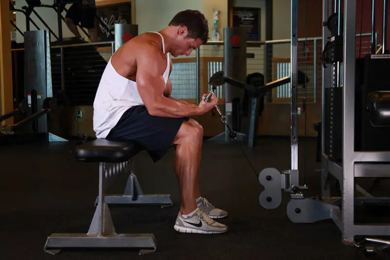 Cable Wrist Curl — finish position