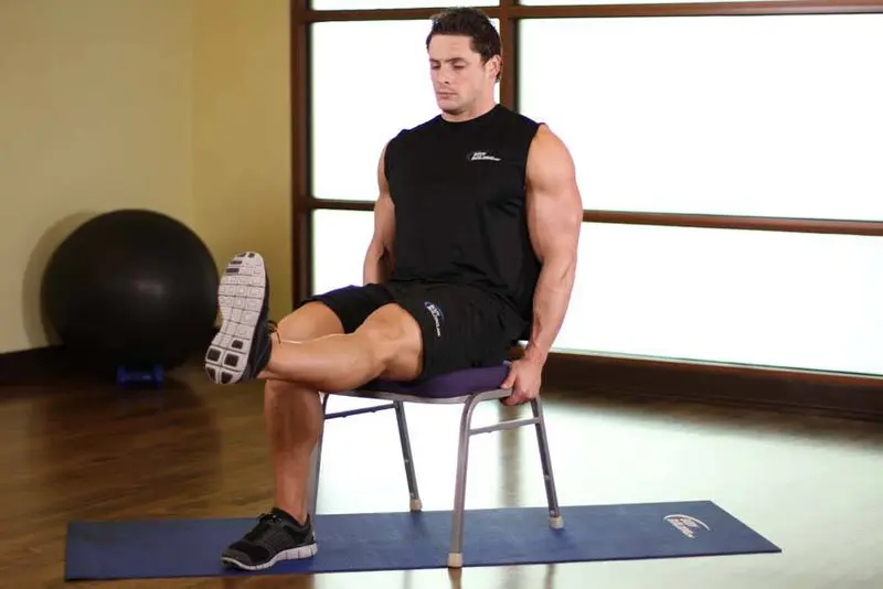 Chair Leg Extended Stretch — finish position