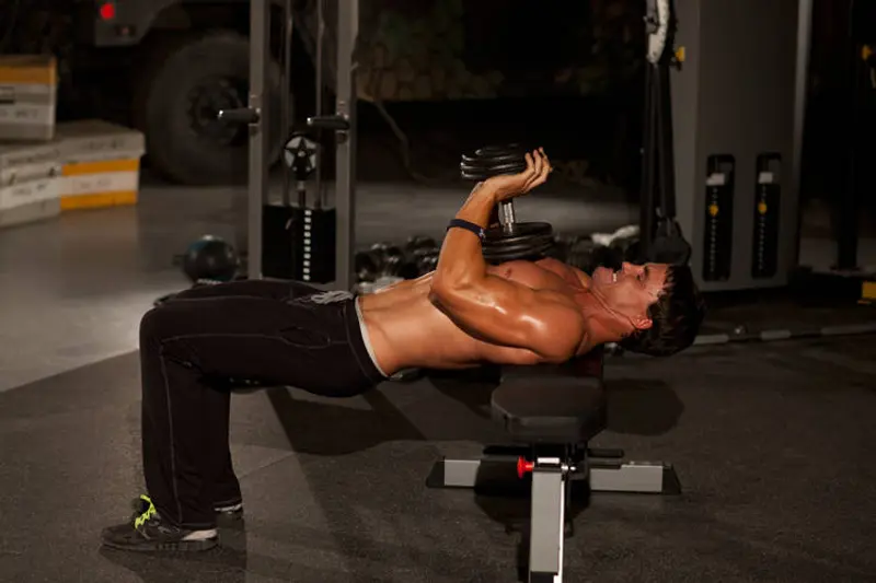 Close-Grip Dumbbell Press — finish position