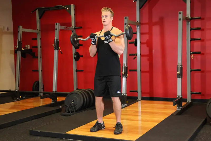 Close-Grip EZ Bar Curl — finish position