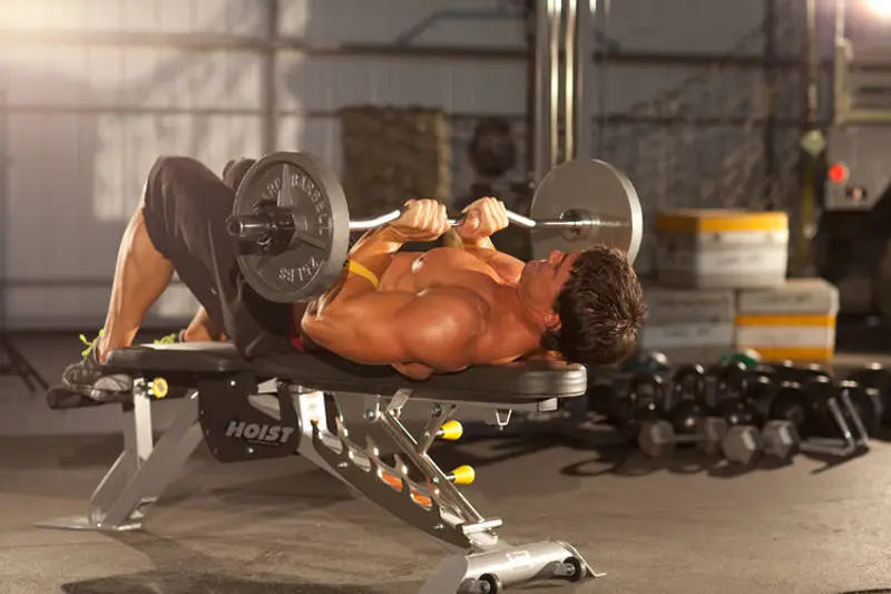 Close-Grip EZ-Bar Press — finish position