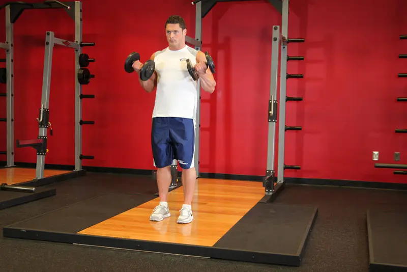 Dumbbell Bicep Curl — finish position
