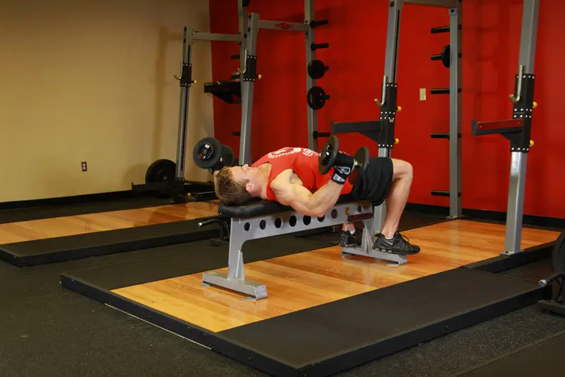 Dumbbell Flyes — finish position