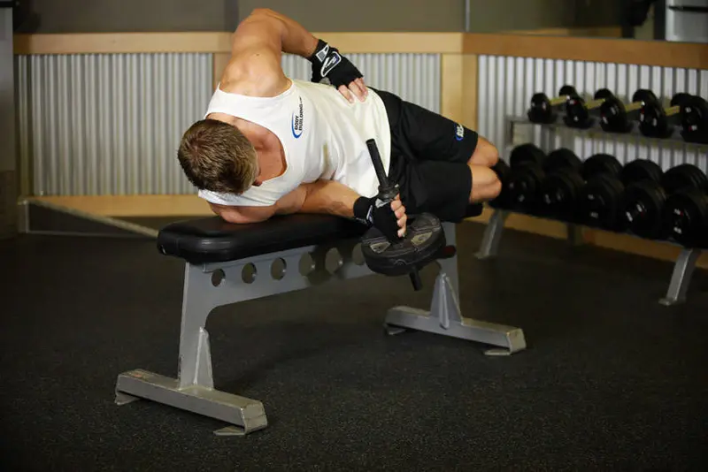 Dumbbell Lying Supination — finish position