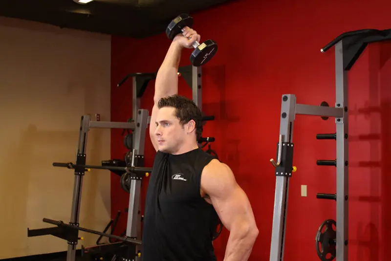 Dumbbell One-Arm Triceps Extension — finish position