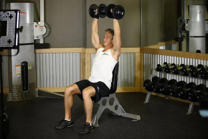 Dumbbell Shoulder Press — finish position
