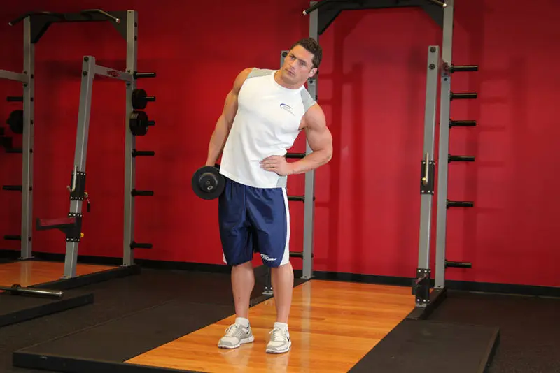 Dumbbell Side Bend — finish position