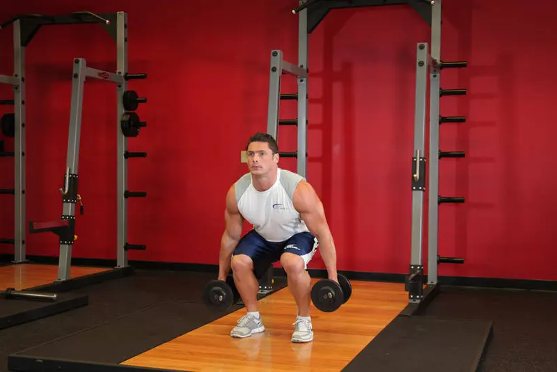 Dumbbell Squat — finish position