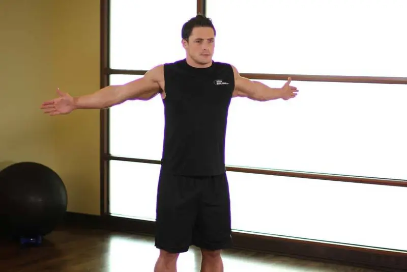 Dynamic Chest Stretch — finish position