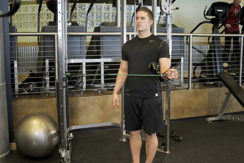 External Rotation with Band — finish position