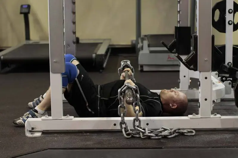 Floor Press with Chains — finish position