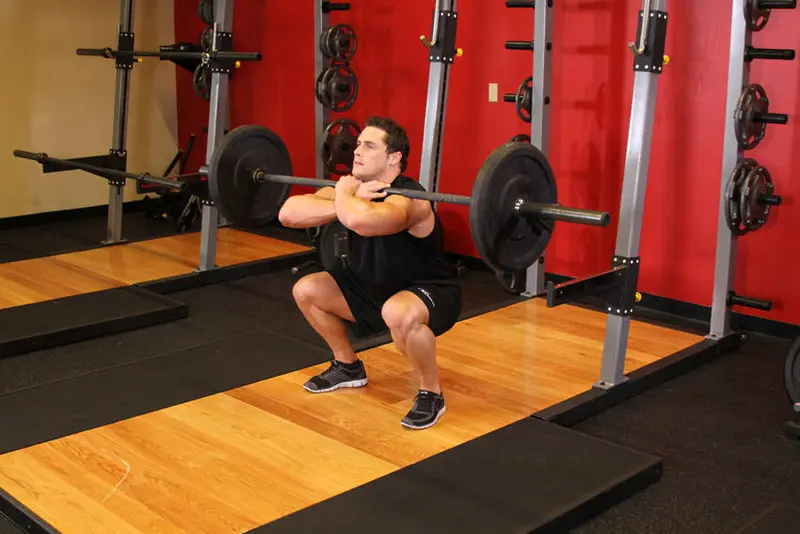 Front Barbell Squat — finish position