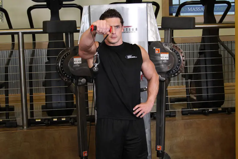 Front Cable Raise — finish position