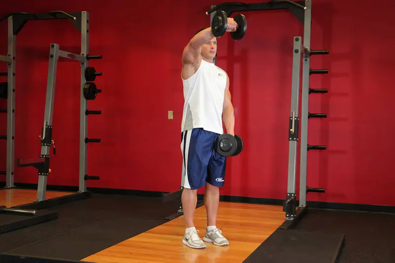 Front Dumbbell Raise — finish position