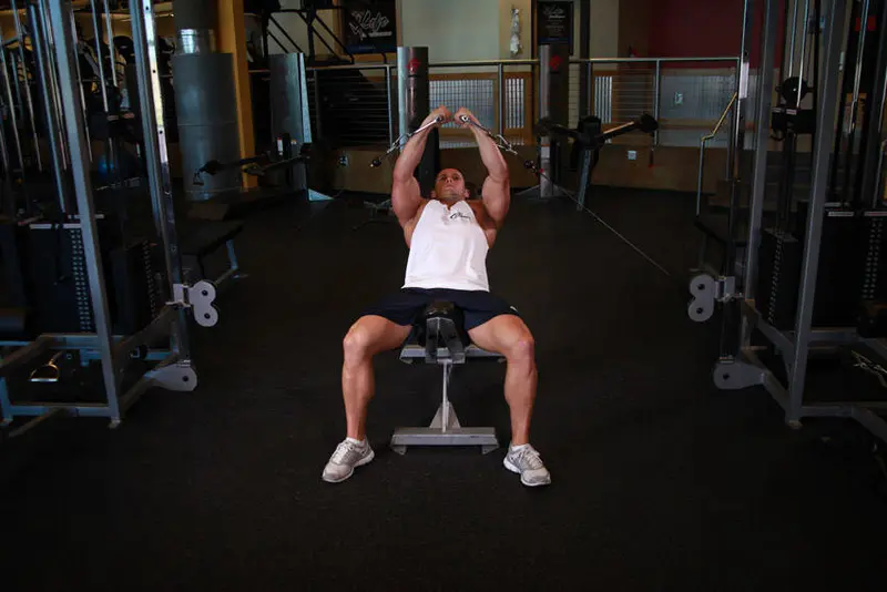 Incline Cable Flye — finish position