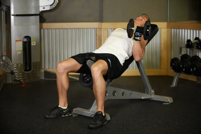 Incline Dumbbell Curl — finish position