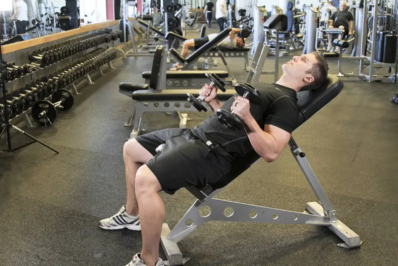Incline Hammer Curls — finish position