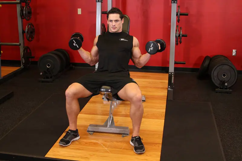 Incline Inner Biceps Curl — finish position