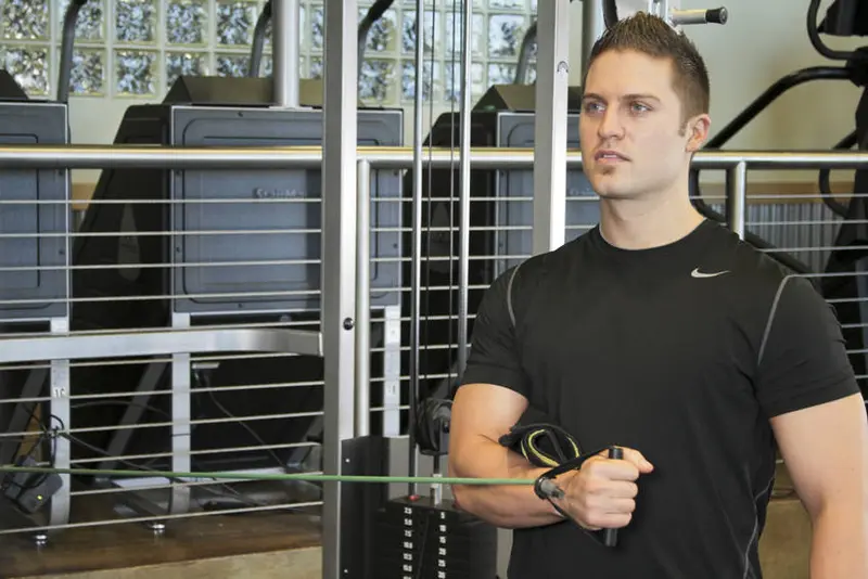 Internal Rotation with Band — finish position