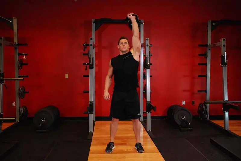Kettlebell Arnold Press — finish position