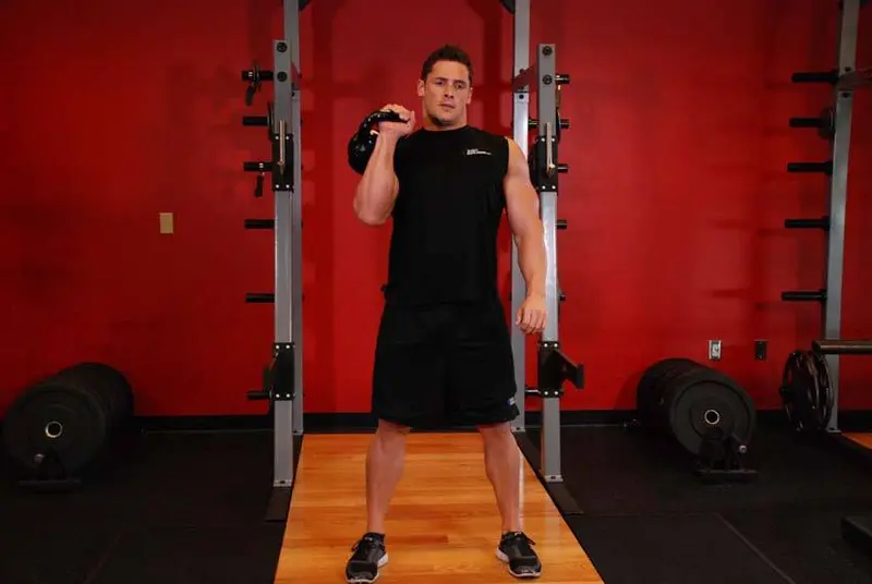 Kettlebell Dead Clean — finish position