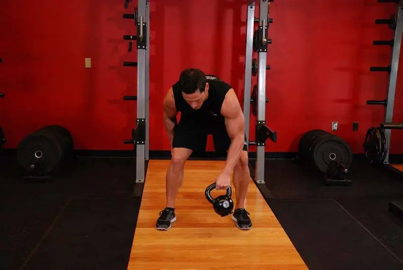 Kettlebell Figure 8 — finish position