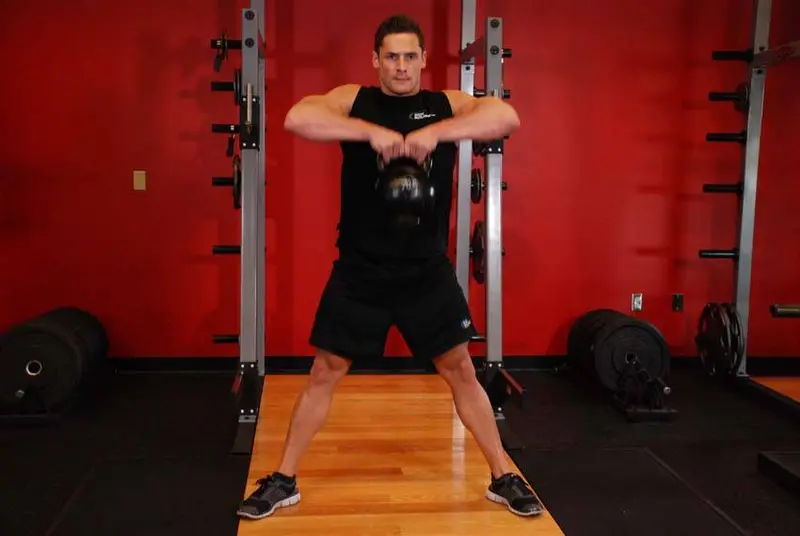 Kettlebell Sumo High Pull — finish position