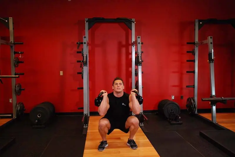 Kettlebell Thruster — finish position
