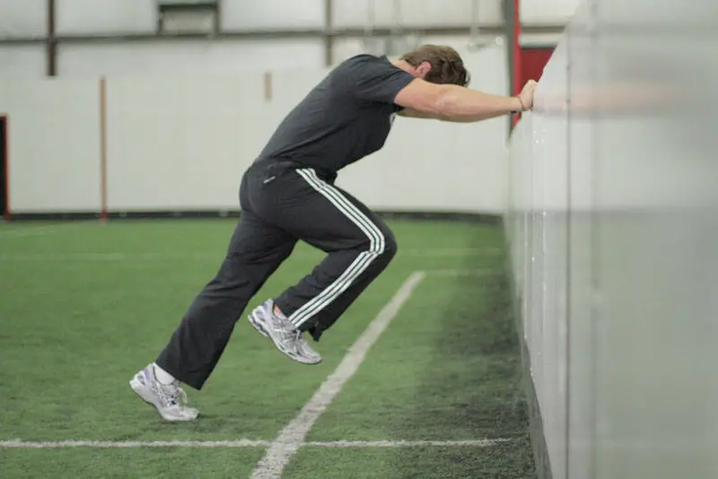 Linear Acceleration Wall Drill — finish position