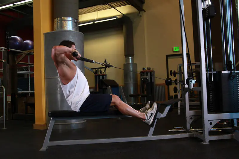 Low Pulley Row To Neck — finish position