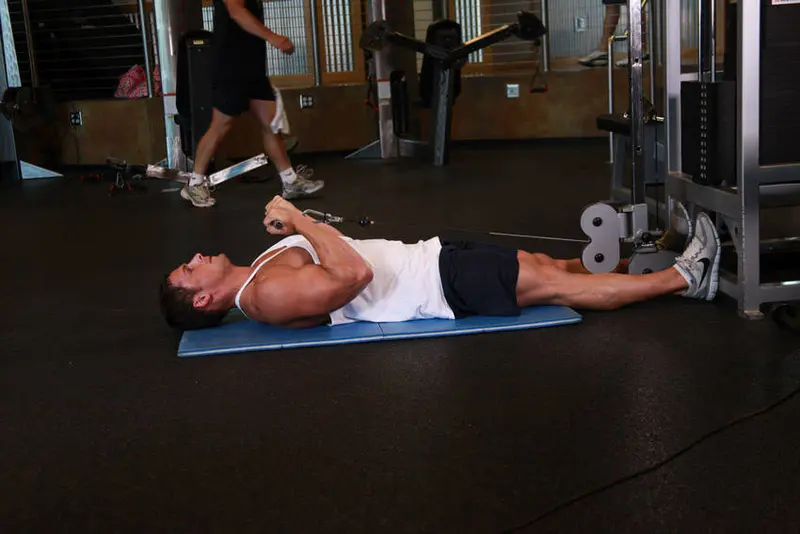 Lying Cable Curl — finish position