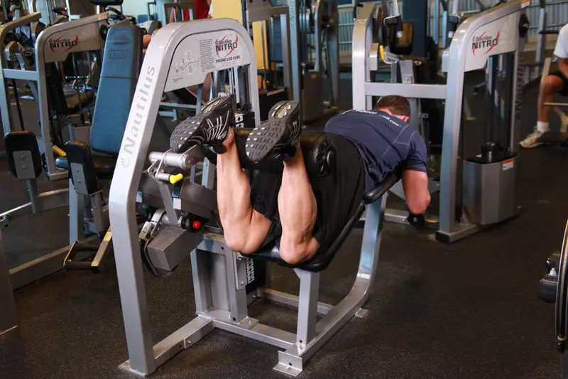 Lying Leg Curls — finish position
