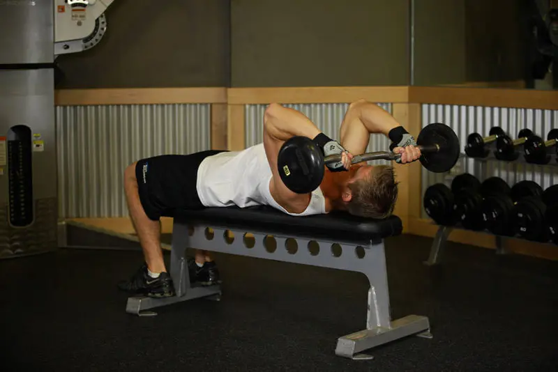 Lying Triceps Press — finish position