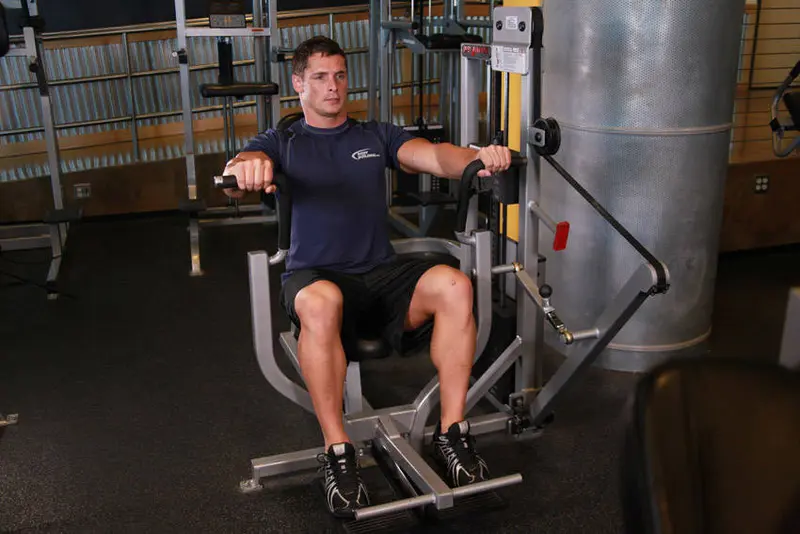 Machine Bench Press — finish position