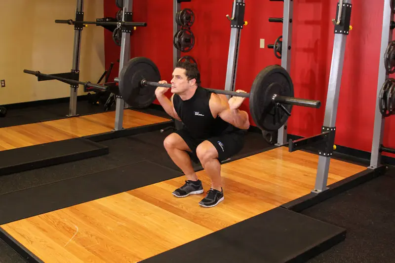 Narrow Stance Squats — finish position