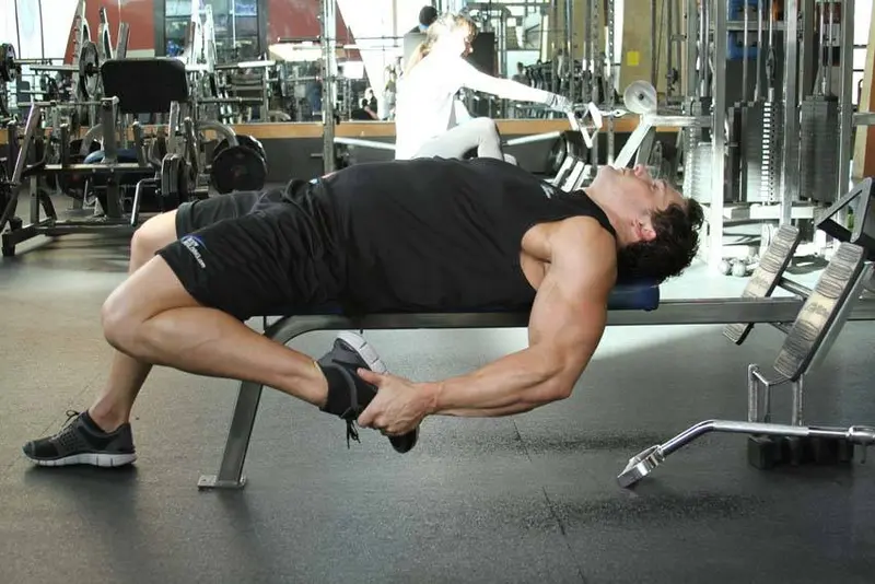 On-Your-Back Quad Stretch — finish position