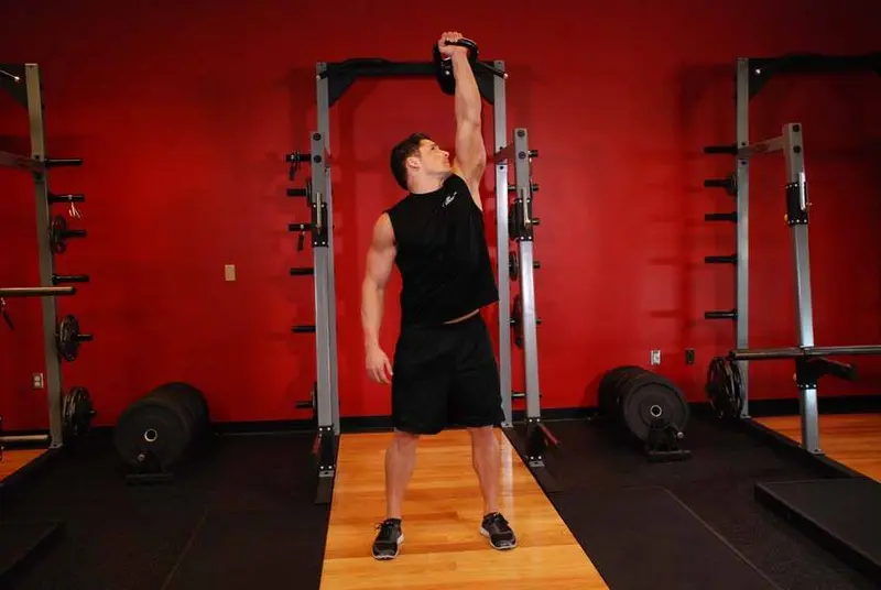 One-Arm Kettlebell Military Press To The Side — finish position