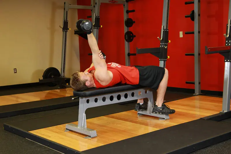 One Arm Supinated Dumbbell Triceps Extension — finish position