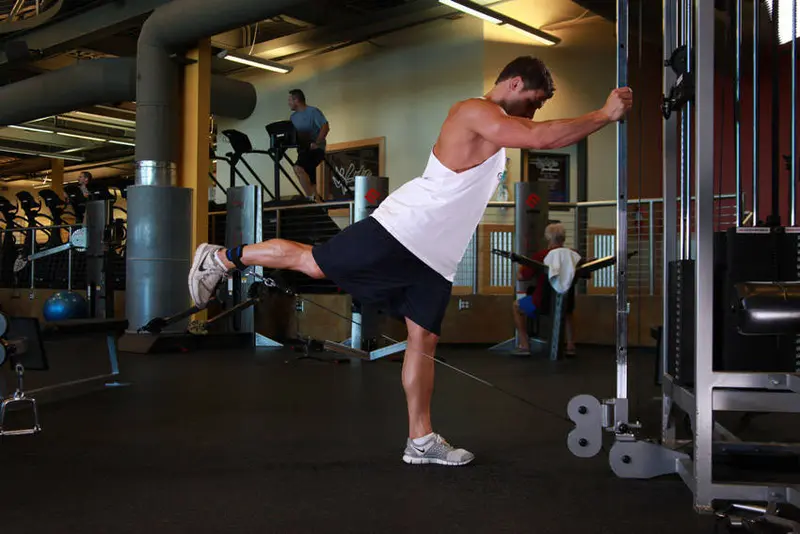 One-Legged Cable Kickback — finish position