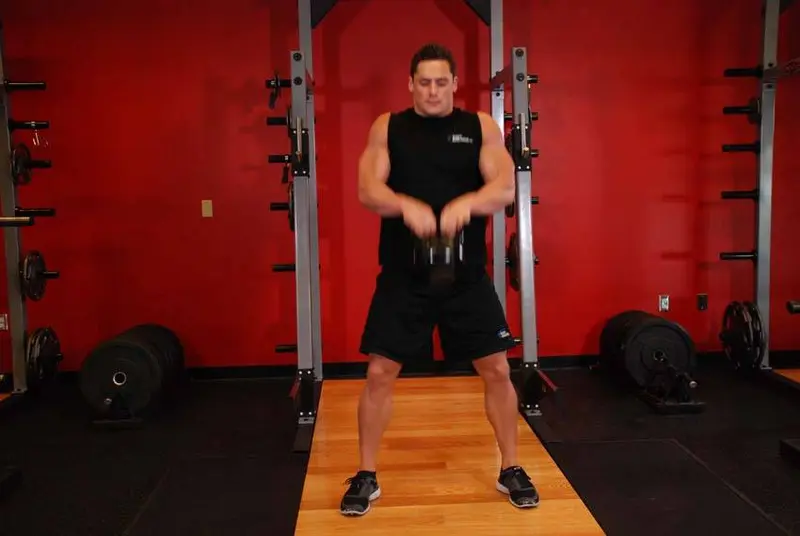 Open Palm Kettlebell Clean — finish position